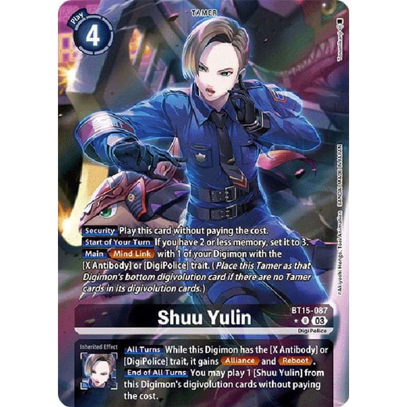 Digimon Exceed Apocalypse Rare Shuu Yulin BT15-087 (Alternate Art)