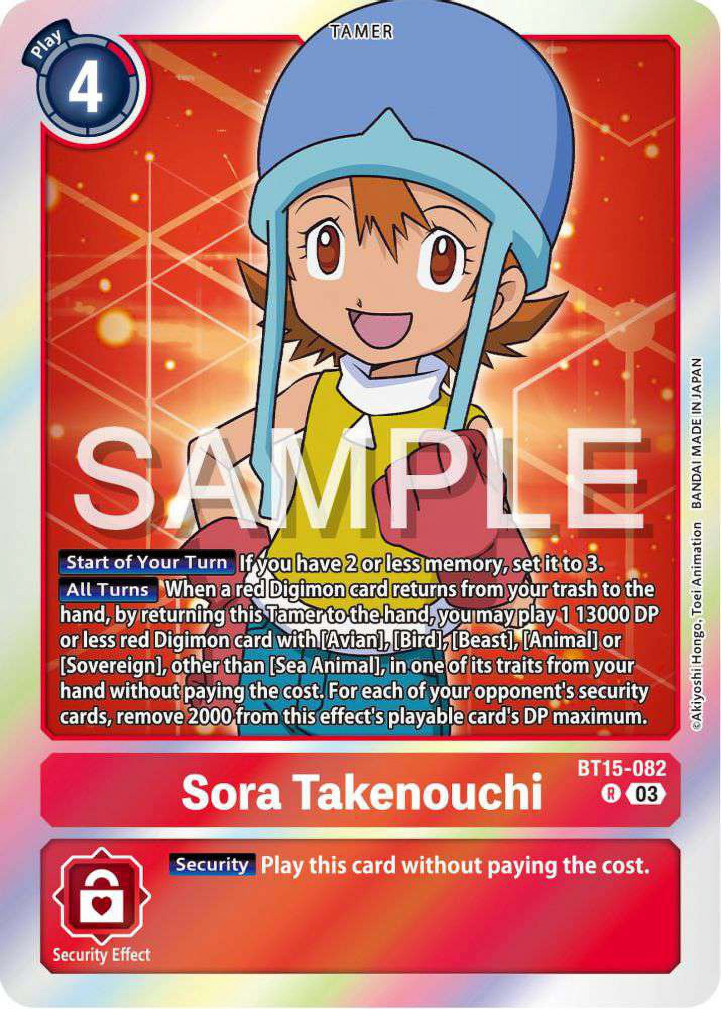 Digimon Exceed Apocalypse Rare Sora Takenouchi BT15-082 - Walmart.com