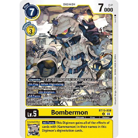 Digimon Exceed Apocalypse Uncommon Bombermon BT15-039