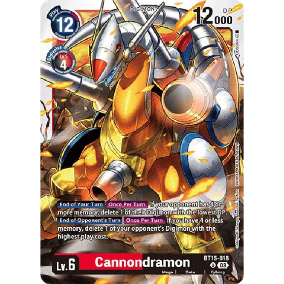 Digimon Exceed Apocalypse Uncommon Cannondramon BT15-018