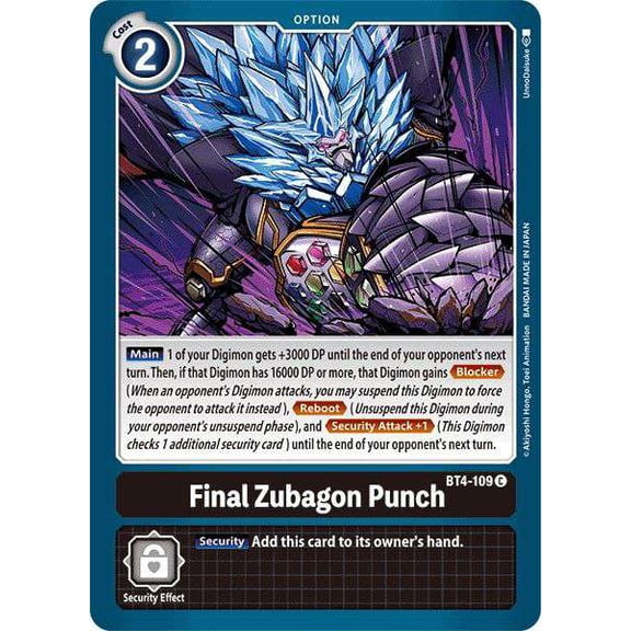 Digimon Great Legend Common FInal Zubagon Punch BT4-109