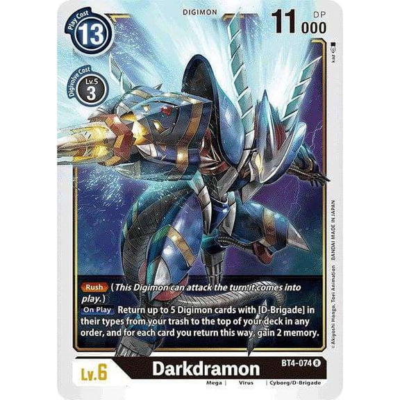 Digimon Great Legend Rare Darkdramon BT4-074