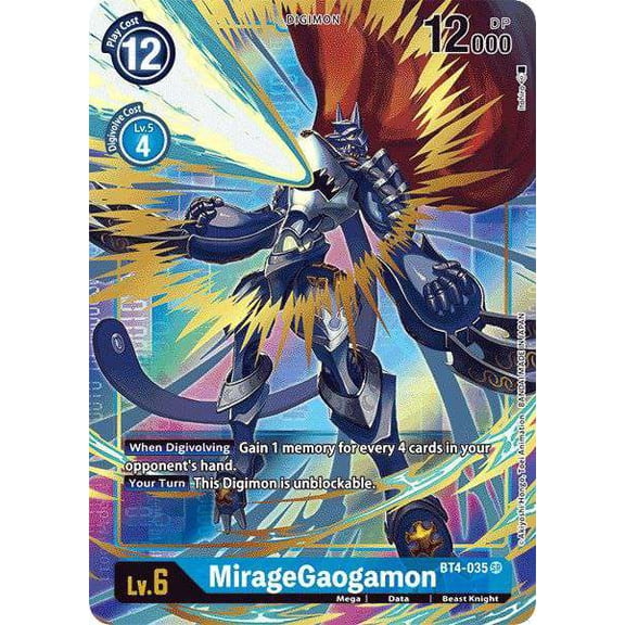 Digimon Great Legend Super Rare MirageGaogamon BT4-035 (Alternate Art)