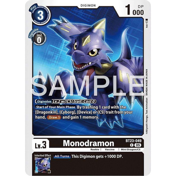 Digimon Hackers' Slumber Common Monochromon BT23-049