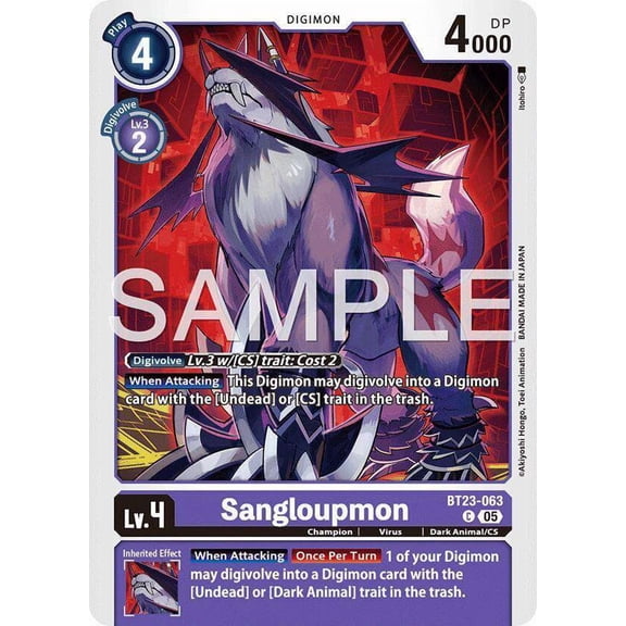 Digimon Hackers' Slumber Common Sangloupmon BT23-063