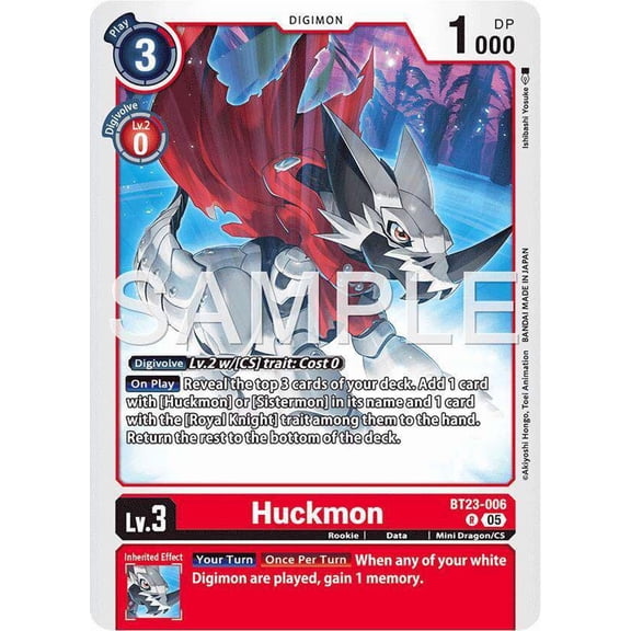 Digimon Hackers' Slumber Rare Huckmon BT23-006