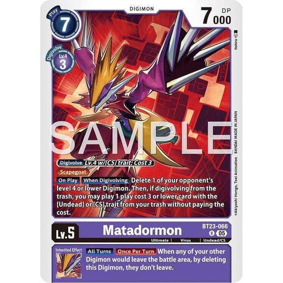 Digimon Hackers' Slumber Rare Matadormon BT23-066