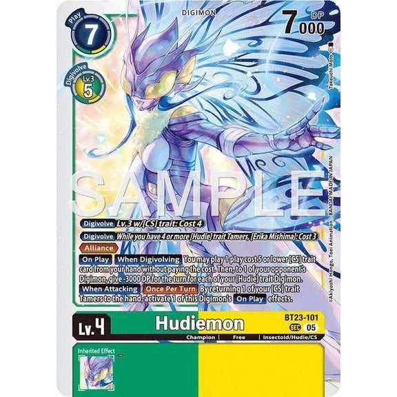 Digimon Hackers' Slumber Secret Rare Hudiemon BT23-101