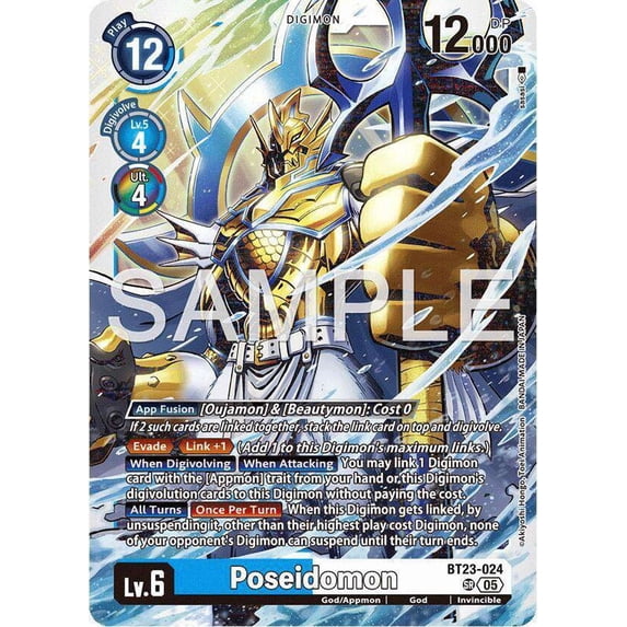 Digimon Hackers' Slumber Super Rare Poseidomon BT23-024