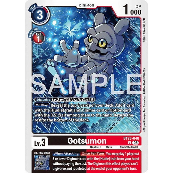 Digimon Hackers' Slumber Uncommon Gotsumon BT23-048