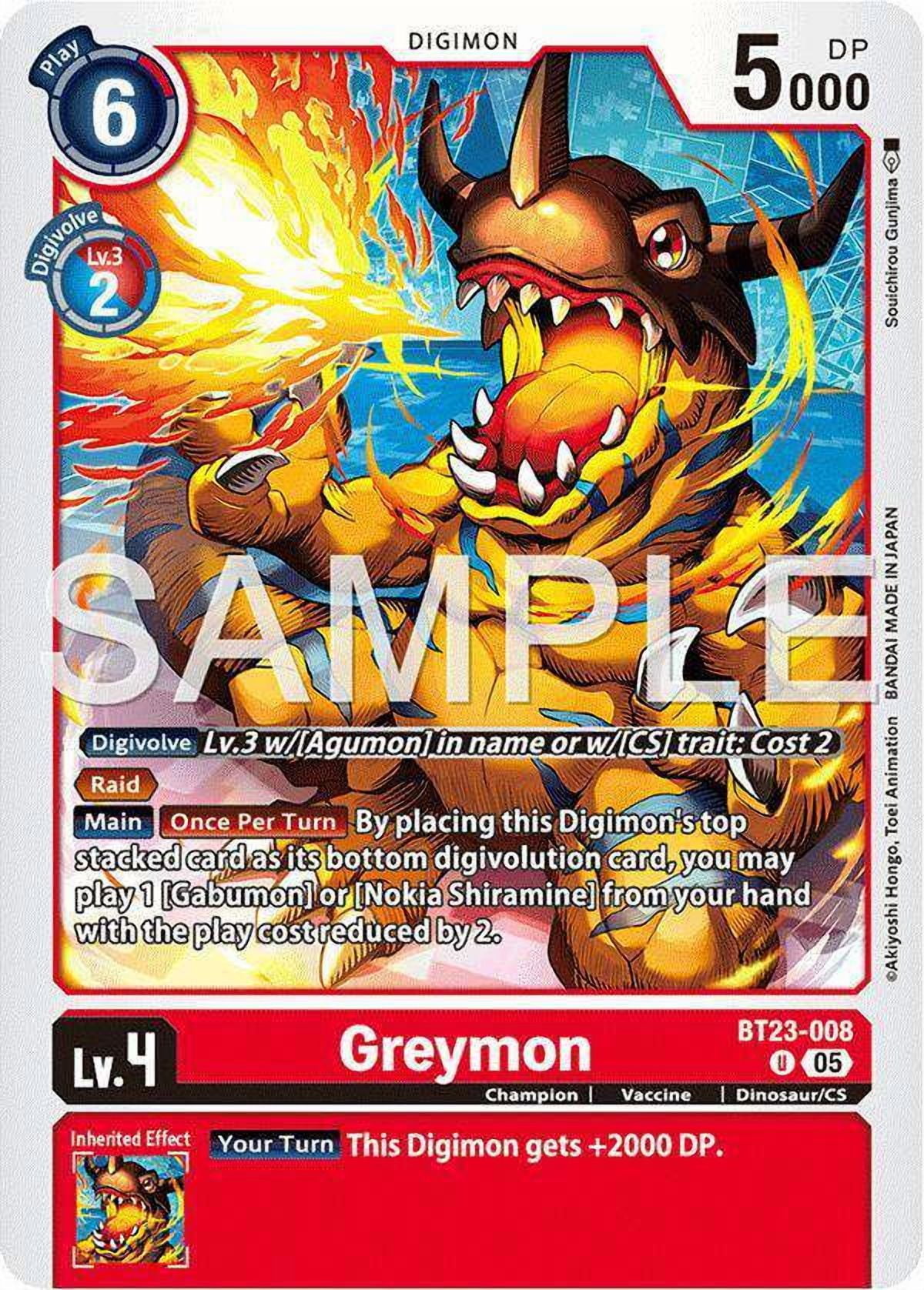 digimon cards greymon CoreTCG