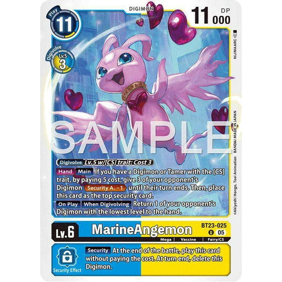 Digimon Hackers' Slumber Uncommon Marine Angemon BT23-025