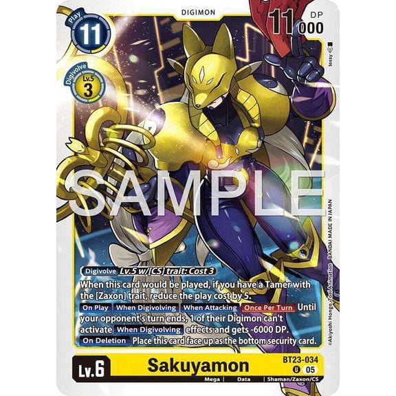 Digimon Hackers' Slumber Uncommon Sakuyamon BT23-034