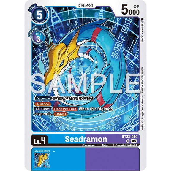 Digimon Hackers' Slumber Uncommon Seadramon BT23-020