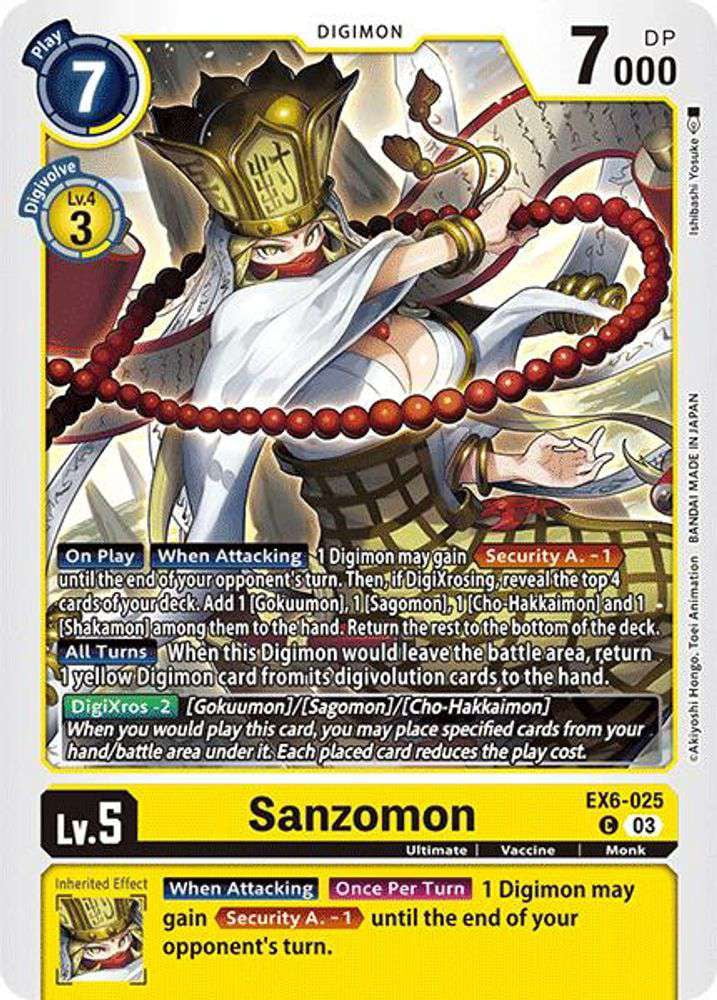 Digimon Infernal Ascension Common Sanzomon EX6-025 - Walmart.com