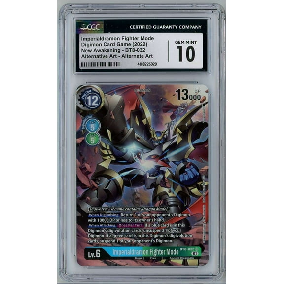 Digimon New Awakening Super Rare Imperialdramon Fighter Mode BT8-032 (Alternate Art, CGC 10)