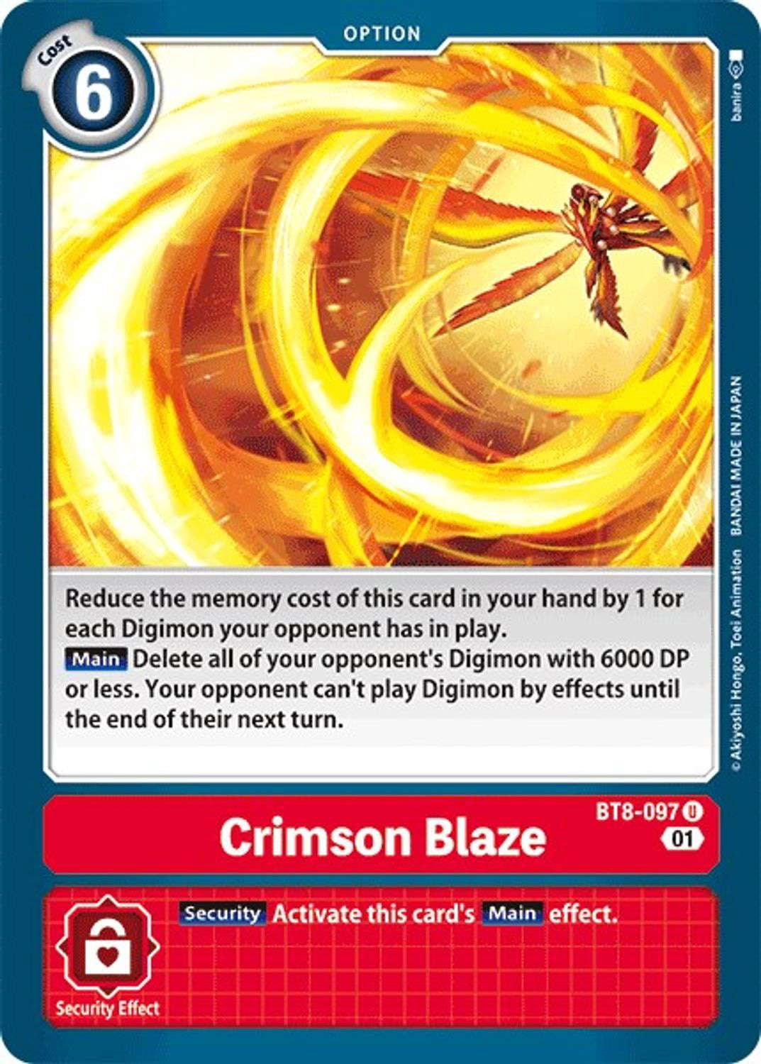 Digimon New Awakening Uncommon Crimson Blaze BT8-097 - Walmart.com