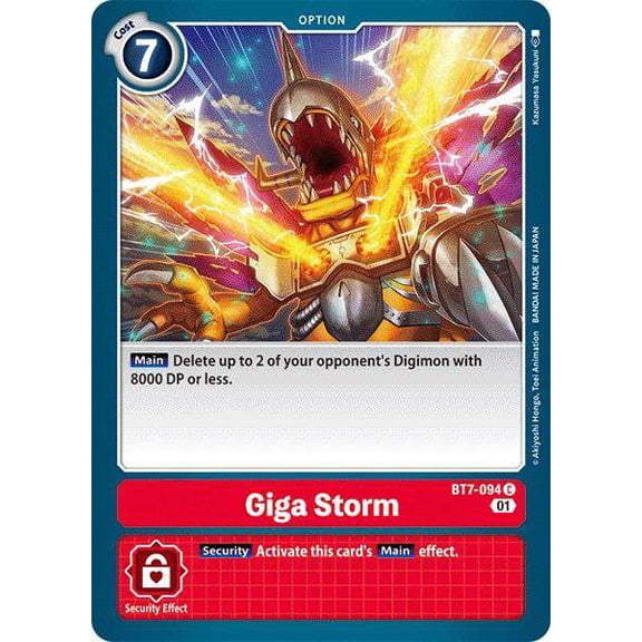 Digimon Next Adventure Common Giga Storm BT7-094