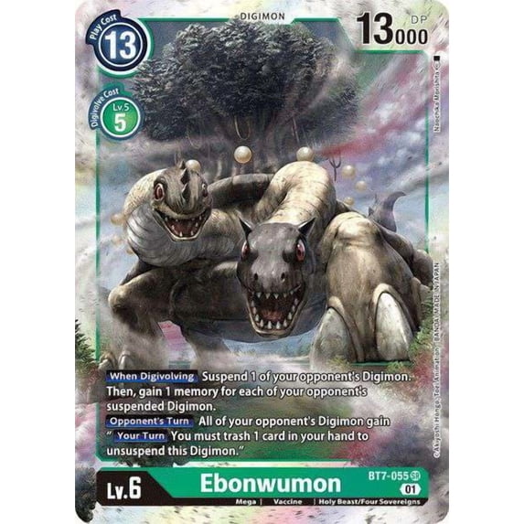 Digimon Next Adventure Super Rare Ebonwumon BT7-055