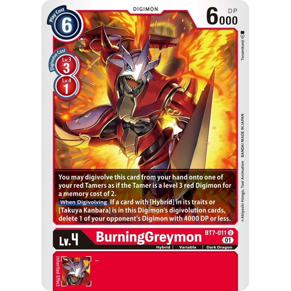 Digimon Next Adventure Uncommon BurningGreymon BT7-011