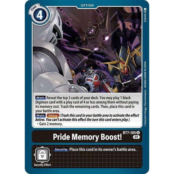 Digimon Next Adventure Uncommon Pride Memory Boost! BT7-105