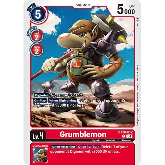 Digimon Release Special Booster 2.0 Common Grumblemon BT18-012