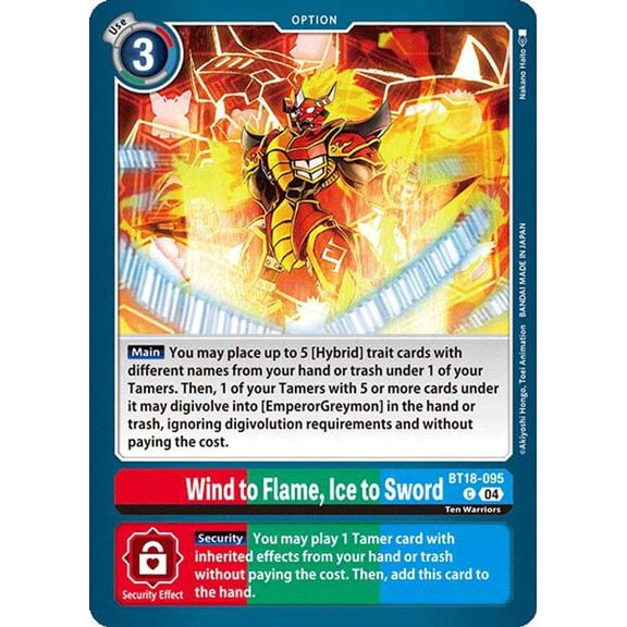Digimon Release Special Booster 2.0 Common Wind to Flame, Ice to Sword BT18-095