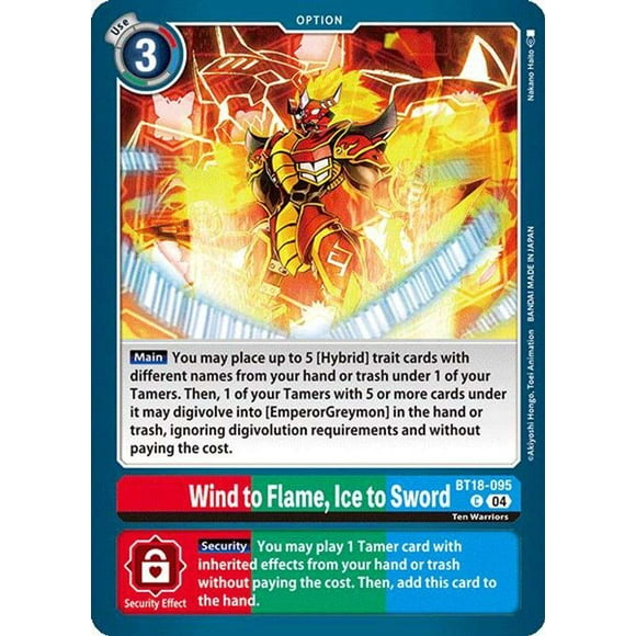 Digimon Release Special Booster 2.0 Common Wind to Flame, Ice to Sword BT18-095