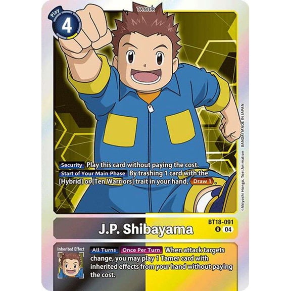 Digimon Release Special Booster 2.0 Rare J.P. Shibayama BT18-091