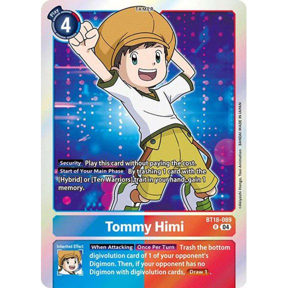 Digimon Release Special Booster 2.0 Rare Tommy Himi BT18-089