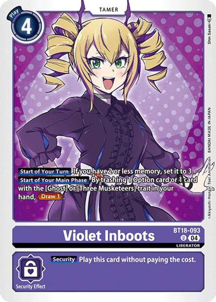 purple option cards digimon Release Special Booster 2.0 Uncommon Violet Inboots BT18-093 Description coming soon... Digimon AA Purple Memory Boost!