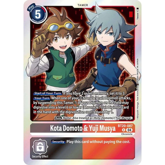 Digimon Release Special Booster 2.5 Rare Kota Domoto & Yuji Musya BT20-087