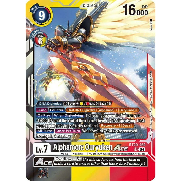 Digimon Release Special Booster 2.5 Super Rare Alphamon: Ouryuken ACE BT20-060