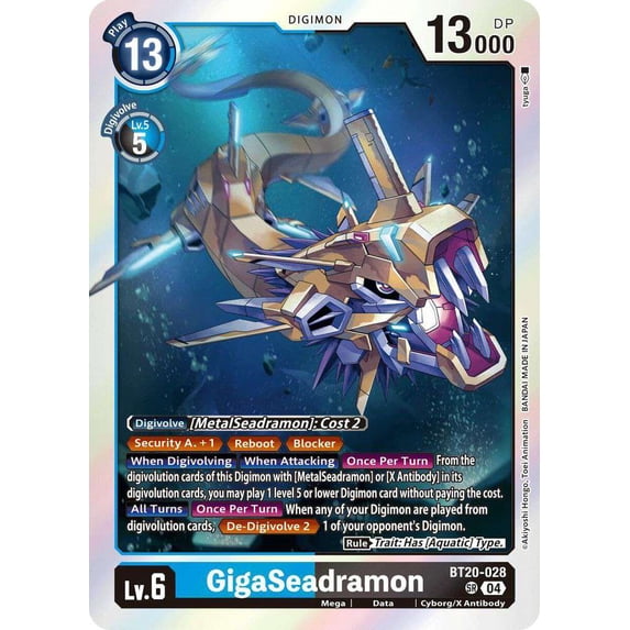 Digimon Release Special Booster 2.5 Super Rare GigaSeadramon BT20-028