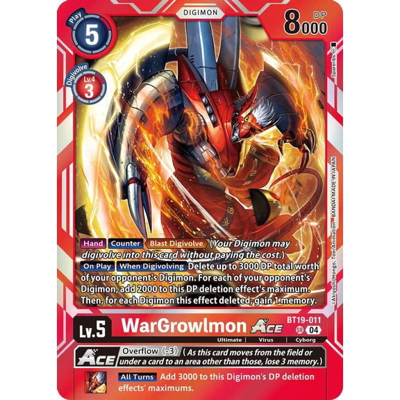 Digimon Release Special Booster 2.5 Super Rare WarGrowlmon ACE BT19-011