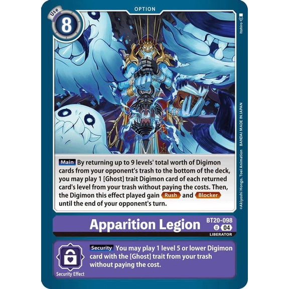 Digimon Release Special Booster 2.5 Uncommon Apparition Legion BT20-098