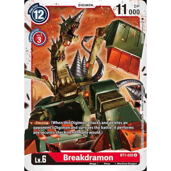 Digimon Release Special Booster Uncommon Breakdramon BT1-026