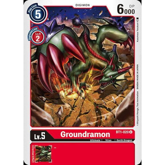 Digimon Release Special Booster Uncommon Groundramon BT1-020
