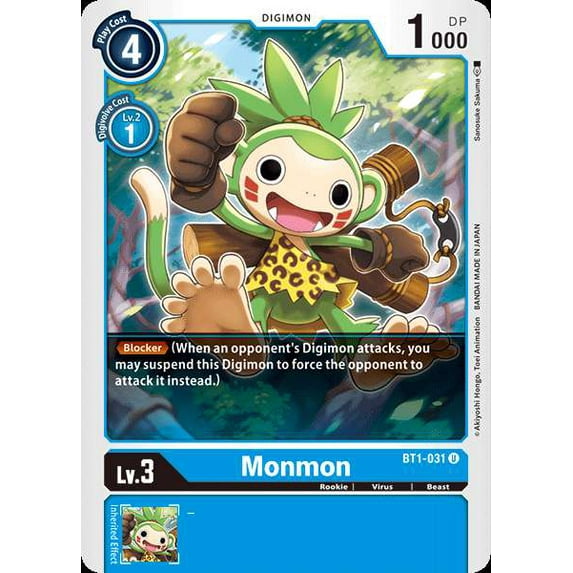 Digimon Release Special Booster Uncommon Monmon BT1-031