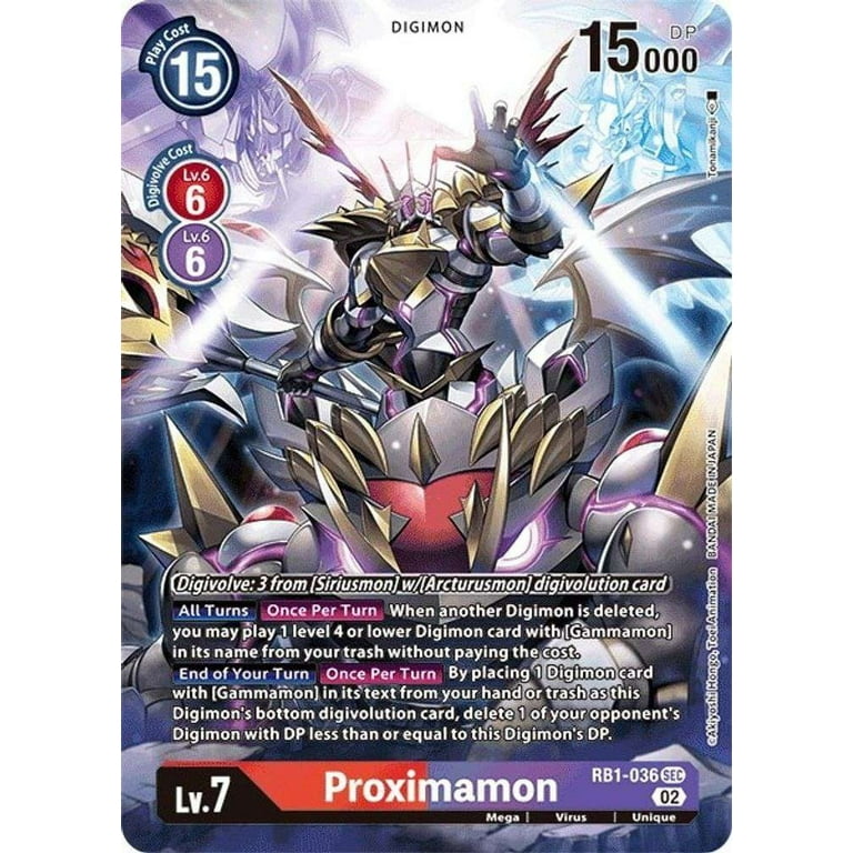 digimon card secret rare Digimon Resurgence Booster Secret Rare Proximamon RB1-036 (Textured  Alternate Art)