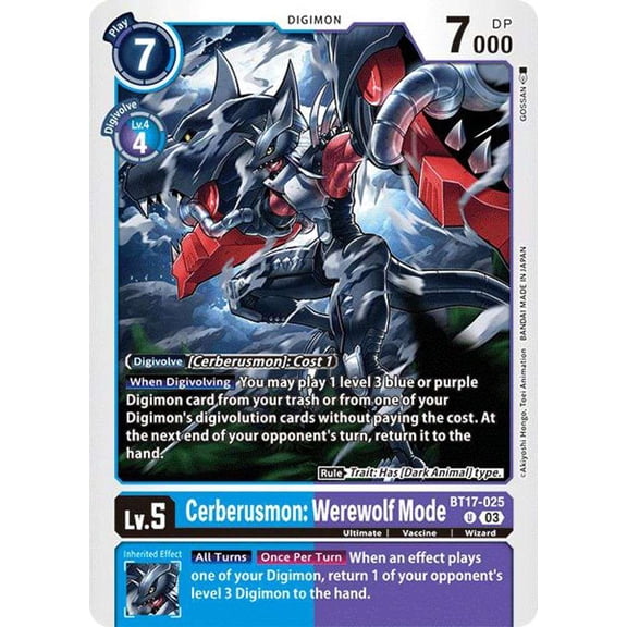 Digimon Secret Cris Cerberusmon: Werewolf Mode BT17-025