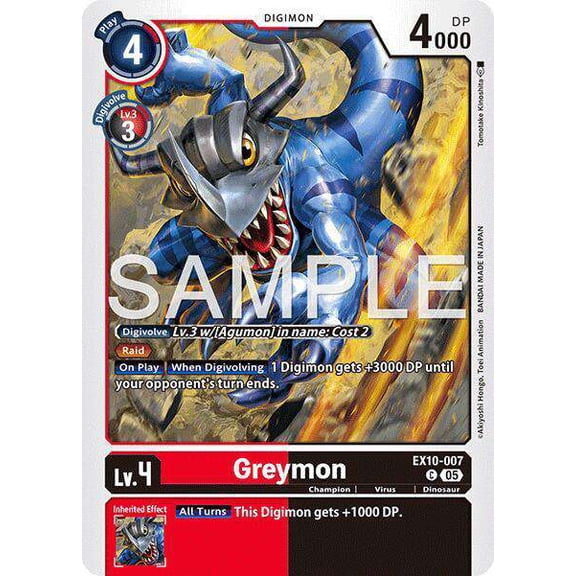Digimon Sinister Order Common Greymon EX10-007
