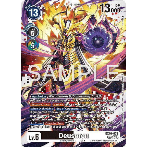 Digimon Sinister Order Secret Rare Deusmon EX10-073