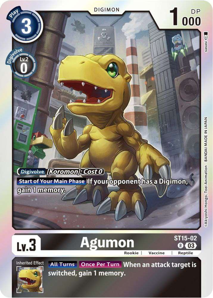 digimon card agumon Starter Deck 15: Dragon of Courage Rare ST15-02 Digimon Across Time Common Agumon