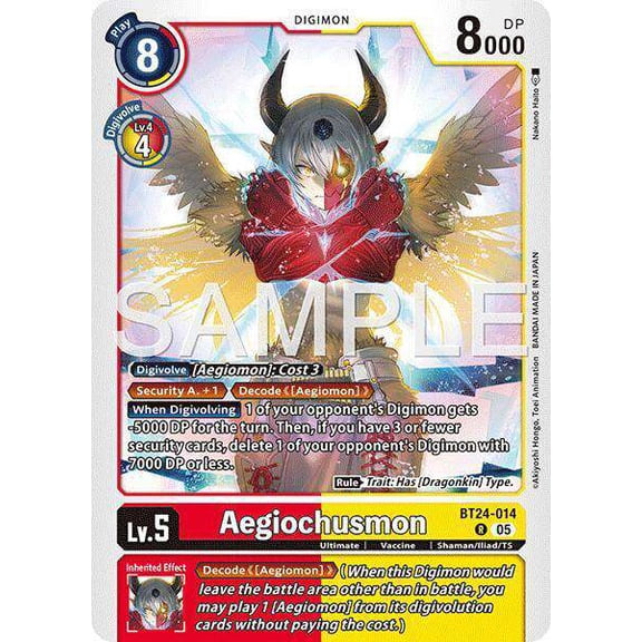 Digimon Time Stranger Rare Aegiochusmon BT24-014