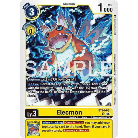 Digimon Time Stranger Rare Elecmon BT24-031