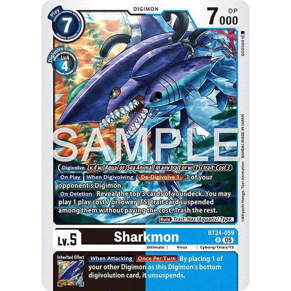 Digimon Time Stranger Rare Sharkmon BT24-059