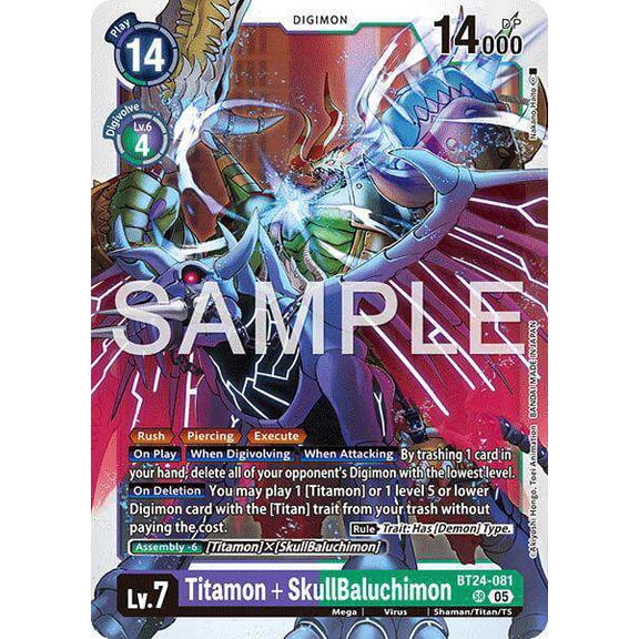 Digimon Time Stranger Super Rare Titamon + SkullBaluchimon BT24-081