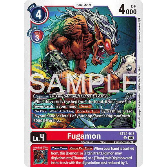 Digimon Time Stranger Uncommon Fugamon BT24-013