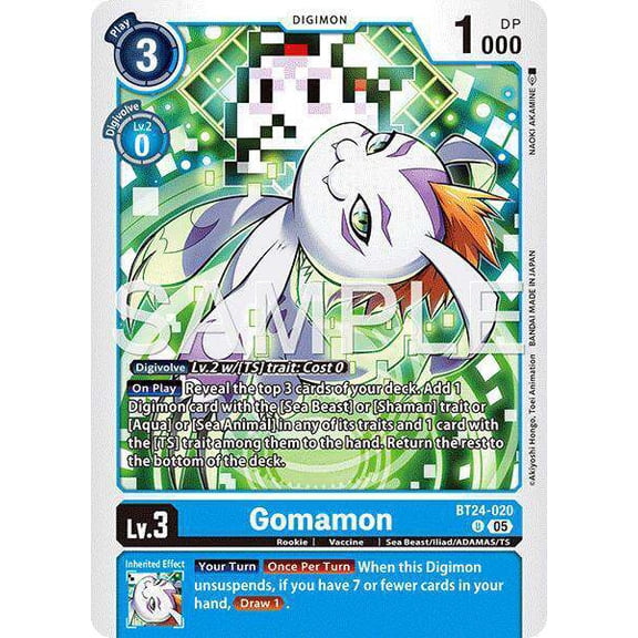 Digimon Time Stranger Uncommon Gomamon BT24-020